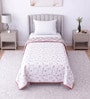 Dusty Pink Cotton Floral 300 GSM Single Bed Reversible Dohar