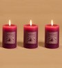 Lavender Aroma Set Of 3 Purple Wax Scented Candles