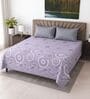 Lavender Floral 400 TC Super King Size Bedsheet with 2 Pillow Covers Luxury Series Collection