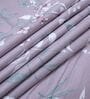 Lavender Floral 400 TC Cotton Queen Size Fitted Bedsheet With 2 Pillow Covers