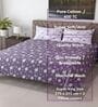 Lavender Floral 400 TC Cotton Super King Bedsheet with 2 Pillow Covers Luxury Series Collection