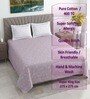 Lavender Floral 400 TC Cotton Superking Size Flat Bedsheet With 2 Pillow Covers