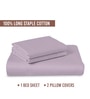 Lavender Frost Solid 400 TC Cotton King Sized Bedsheet with 2 Pillow Covers