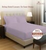 Lavender Frost Solid 400 TC Cotton Queen Sized Fitted sheet with 2 Pillow Covers