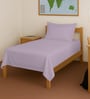 Lavender Frost Solid 400 TC Cotton Single Sized Bedsheet with 1 Pillow Cover