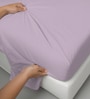 Lavender Frost Solid 400 TC Cotton Single Sized Bedsheet with 1 Pillow Cover