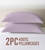 Lavender Frost Solid 400 TC Cotton Standard Sized 2 Pillow Covers