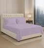 Lavender Frost Solid 400 TC Cotton Super King Sized Bedsheet with 4 Pillow Covers