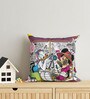 Lavender Polyester Disney 16x16 inches Reversible Kids Cushion (1 Pc)
