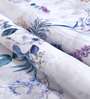 Lavender Polyester Floral 5ft Sheer Eyelet Window Curtain