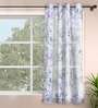 Lavender Polyester Floral 5ft Sheer Eyelet Window Curtain