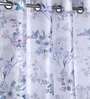 Lavender Polyester Floral 5ft Sheer Eyelet Window Curtain