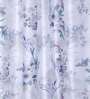 Lavender Polyester Floral 5ft Sheer Eyelet Window Curtain