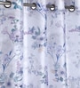 Lavender Polyester Floral 7ft Sheer Eyelet Door Curtain