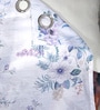Lavender Polyester Floral 7ft Sheer Eyelet Door Curtain