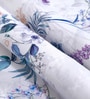 Lavender Polyester Floral 9ft Sheer Eyelet Long Door Curtain