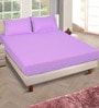 Lavender Solid 150 TC Glace Cotton Queen Sized Double Bedsheet with 2 Pillow Covers