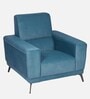 Lavish Fabric 1 Seater Sofa In Blue Colour