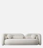 Lavish Lounge Velvet Fabric 3 Seater Sofa In White Colour