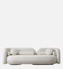Lavish Lounge Velvet Fabric 3 Seater Sofa In White Colour