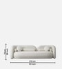 Lavish Lounge Velvet Fabric 3 Seater Sofa In White Colour
