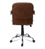 Lavish Medium Back Fabric Office Desk Chair In Dark Brown Colour