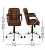Lavish Medium Back Fabric Office Desk Chair In Dark Brown Colour