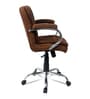 Lavish Medium Back Fabric Office Desk Chair In Dark Brown Colour
