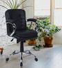 Lavish Medium Back Office Desk Chair In Black Colour