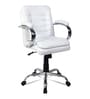 Lavish Medium Back Office Desk Chair In White Colour