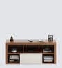 Lavish Tv Console In Exotic Teak & Frosty White Finish