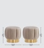 Lax Velvet Pouff Beige Colour