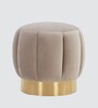 Lax Velvet Pouff Beige Colour
