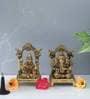 Laxmi Ganesh Gold Brass Idols