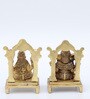 Laxmi Ganesh Gold Brass Idols