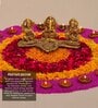 (1Pc) Gold Metal Lakshmi, Ganesha & Saraswati Pooja Idol