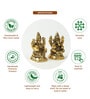 (1Pc) Gold Metal Laxmi Ganesh Idol Home Temple Decor