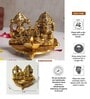 (1Pc) Gold Metal Laxmi Ganesh Decorative God Statue For Home & Pooja Room
