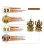 (1Pc) Gold Metal Laxmi Ganesh Idol Home Temple Decor