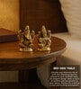 (1Pc) Gold Metal Laxmi Ganesh Idol Home Temple Decor