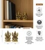 (1Pc) Gold Metal Laxmi Ganesh Idol Home Temple Decor