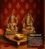 (1Pc) Gold Metal Laxmi Ganesh Decorative God Statue For Home & Pooja Room