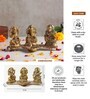 (1Pc) Gold Metal Lakshmi, Ganesha & Saraswati Pooja Idol