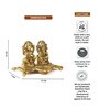 (1Pc) Gold Metal Lakshmi Ganesha Idol With Diya For Home Temple