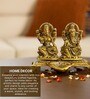 (1Pc) Gold Metal Lakshmi Ganesha Idol With Diya For Home Temple
