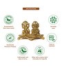 (1Pc) Gold Metal Lakshmi Ganesha Idol With Diya For Home Temple