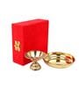 Laxmi Kuber Golden Brass  Plate with Diya