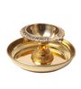 Laxmi Kuber Golden Brass  Plate with Diya