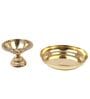 Laxmi Kuber Golden Brass  Plate with Diya