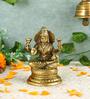 Laxmi Sitting Gold Brass Idol